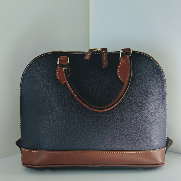 SOLD!Dooney and Bourke Plum Pebble Leather Satchel - Picture 2 of 7